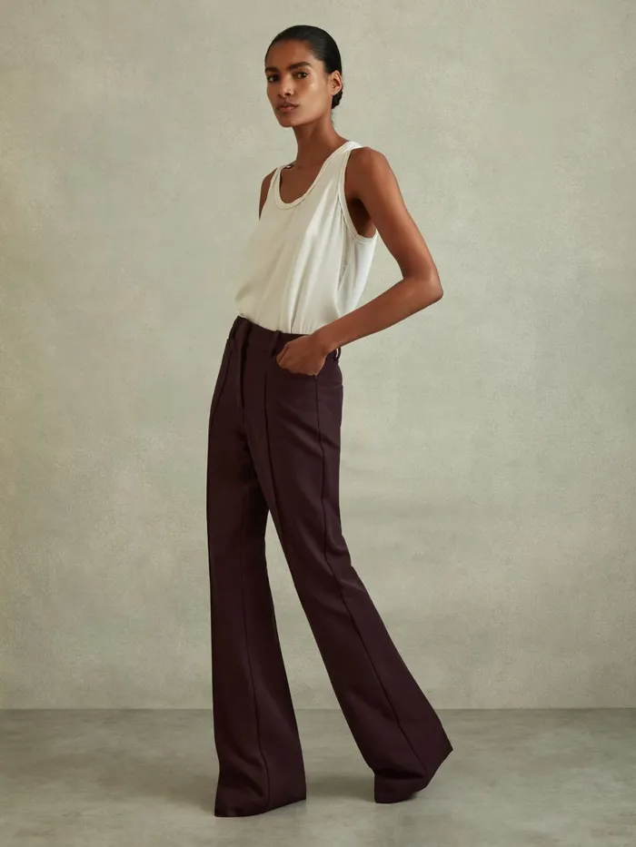 Women Reiss Suits and Tailoring Gabi Flared Suit Trousers Berry