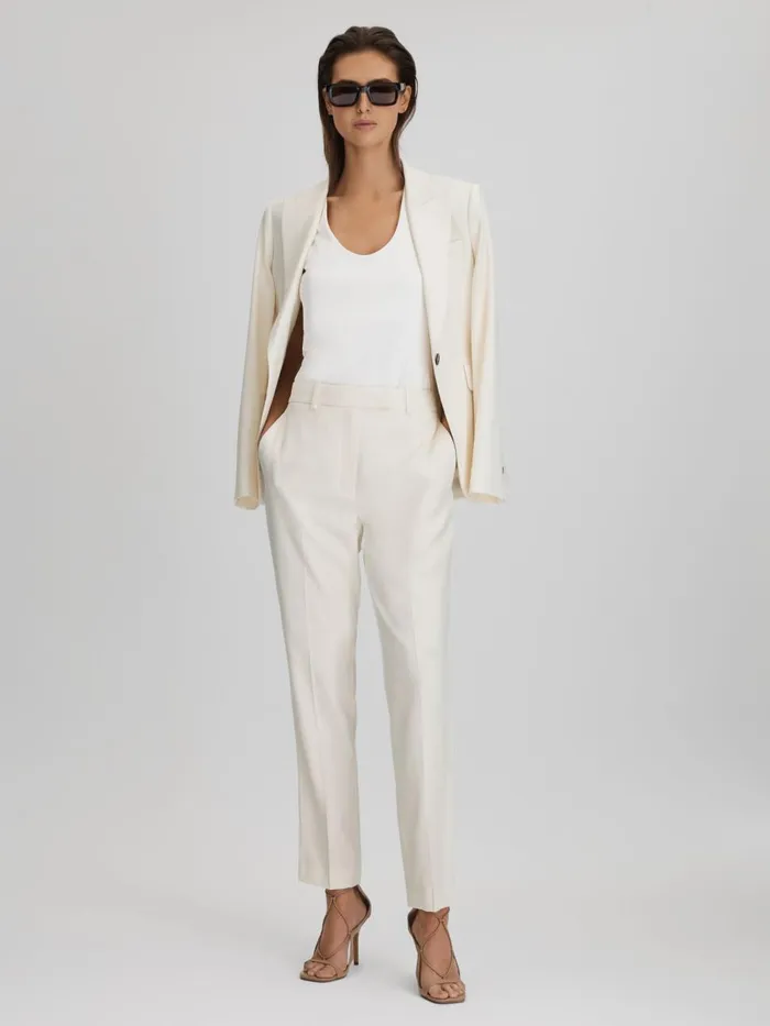 Women Reiss Suits and Tailoring Millie Slim Fit Suit Trousers Cream