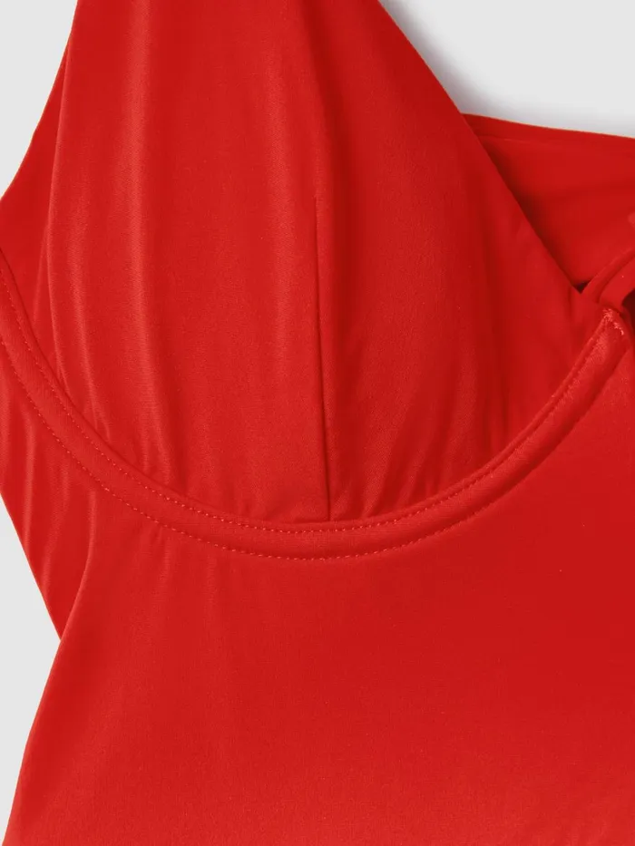 Women Reiss Swimwear Amber Underwired Tie Back Swimsuit Red