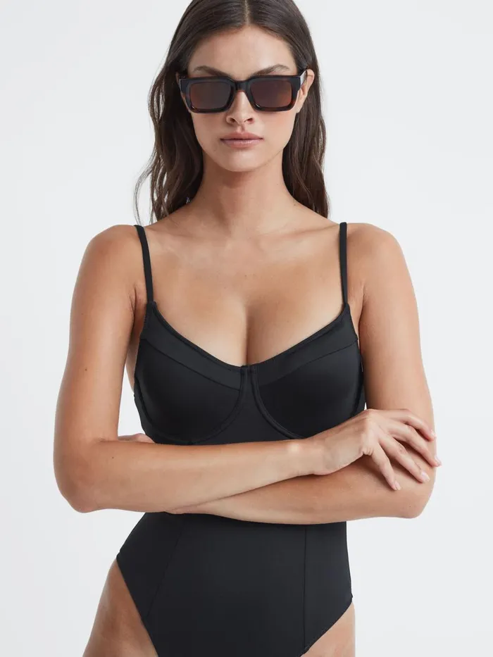 Women Reiss Swimwear American Compression Swimsuit Black