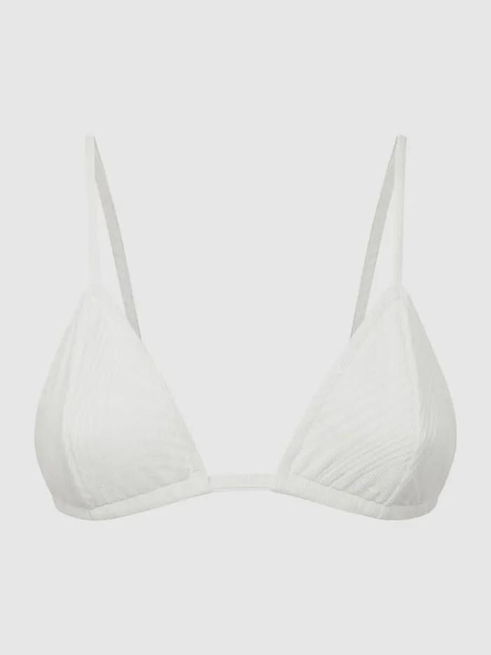 Women Reiss Swimwear Julian FELLA Triangle Bikini Top Off White