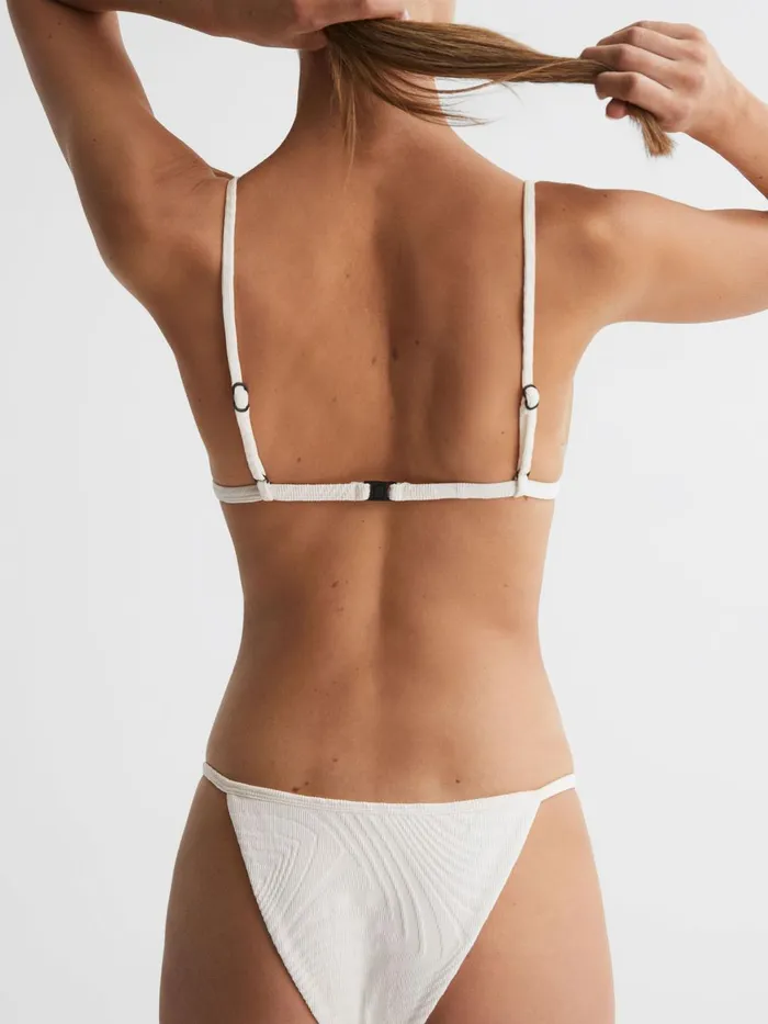 Women Reiss Swimwear Julian FELLA Triangle Bikini Top Off White