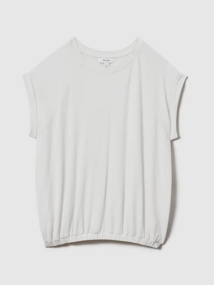 Women Reiss Tops Jessie Elasticated Hem Raglan Sleeve Top Ivory
