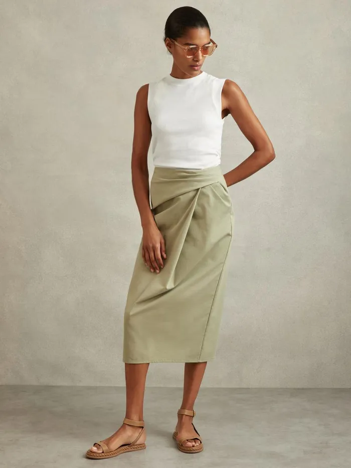 Women Reiss Tops Trudy Ribbed Ruched Waist Vest White