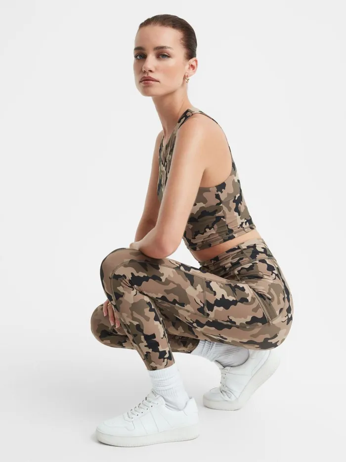 Women Reiss Tops Upside Camouflage Cropped Tank Top Camo