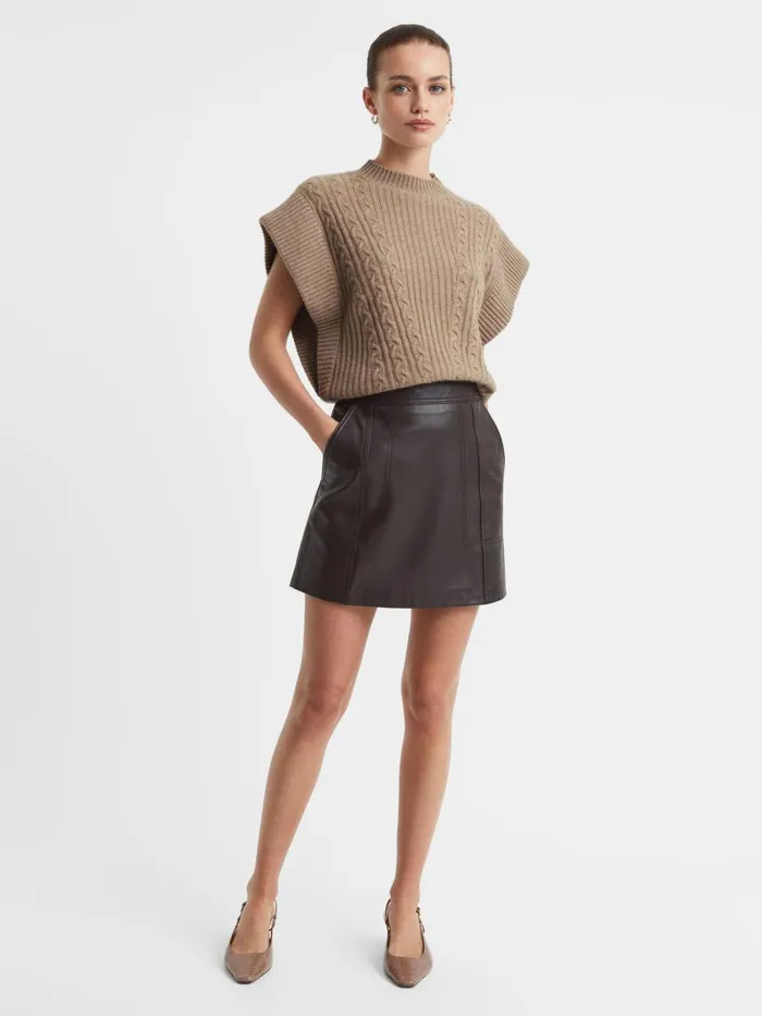 Women Reiss Vests Thompson Madeleine Thompson WoolCashmere Crew Neck Vest Oatmeal