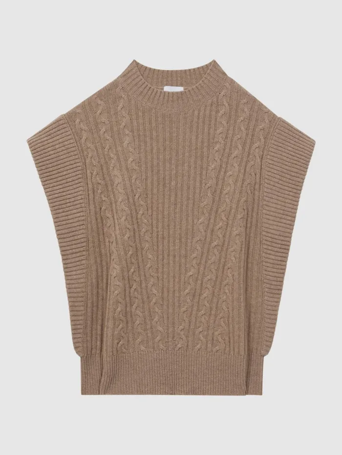 Women Reiss Vests Thompson Madeleine Thompson WoolCashmere Crew Neck Vest Oatmeal