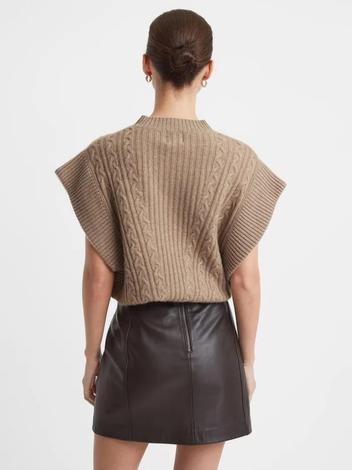 Women Reiss Vests Thompson Madeleine Thompson WoolCashmere Crew Neck Vest Oatmeal