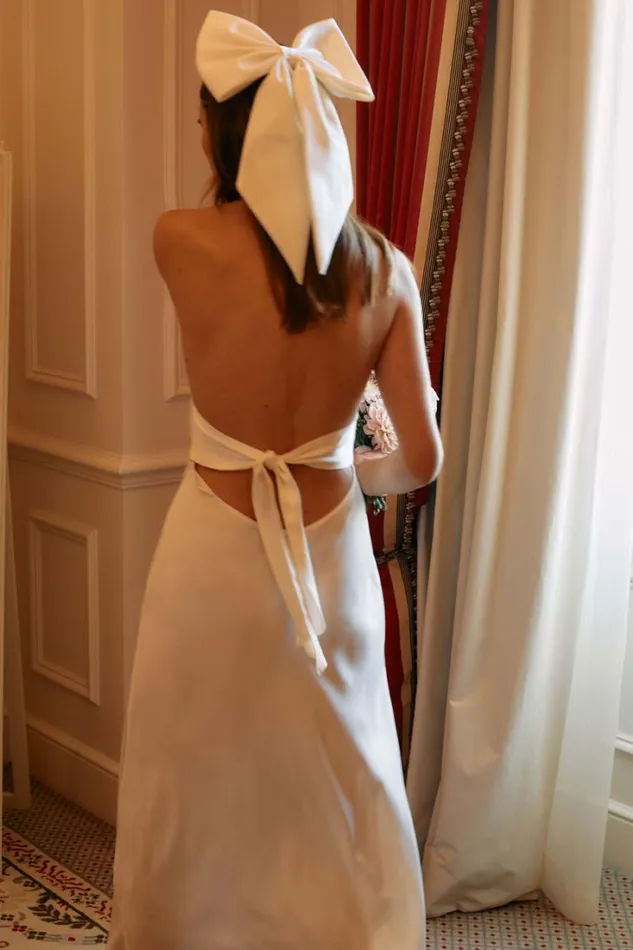 Women RIXO All Bridal Crisi Silk Midi Dress Ivory