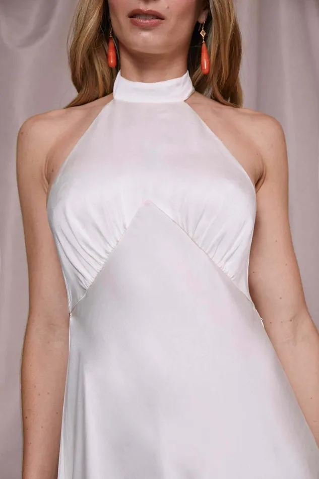 Women RIXO All Bridal Crisi Silk Midi Dress Ivory