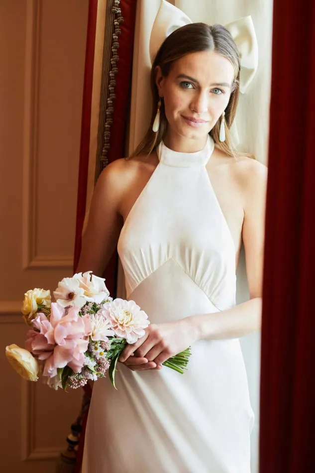 Women RIXO All Bridal Crisi Silk Midi Dress Ivory