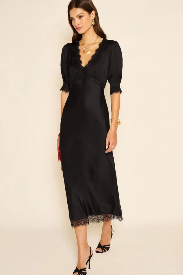 Women RIXO All Clothing Annina Midi Dress Black