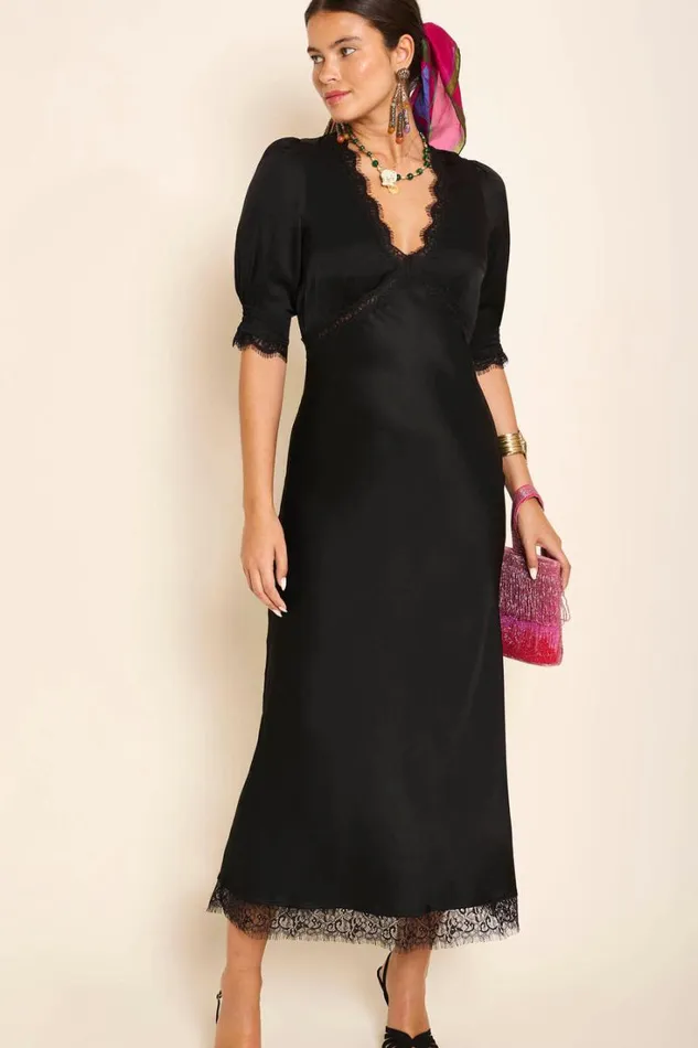 Women RIXO All Clothing Annina Midi Dress Black