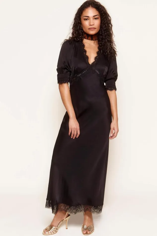 Women RIXO All Clothing Annina Midi Dress Black