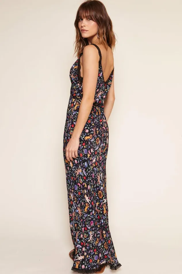 Women RIXO All Clothing Flick Midi Dress Angel Floral Black