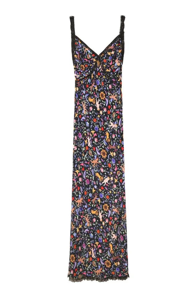 Women RIXO All Clothing Flick Midi Dress Angel Floral Black
