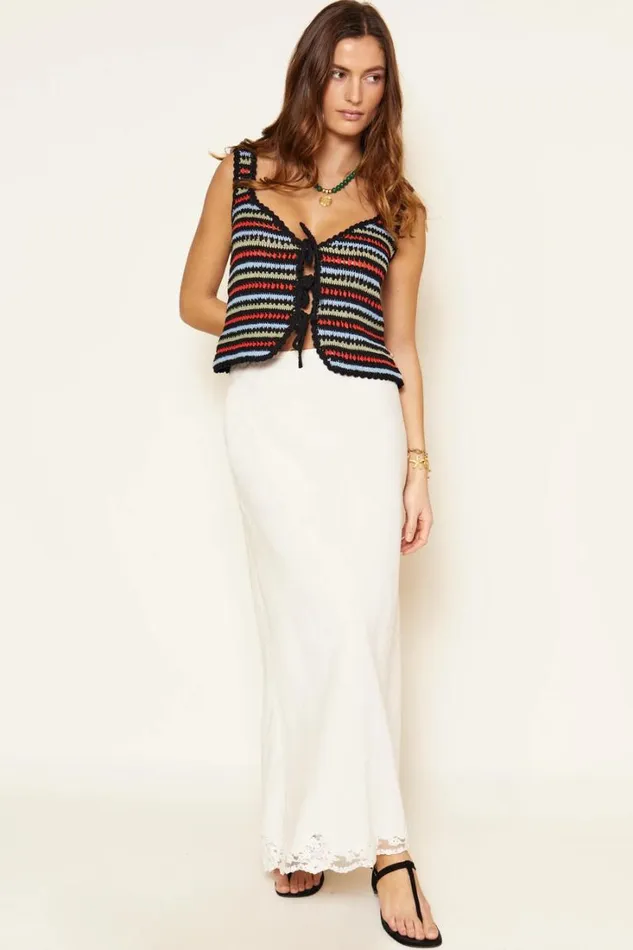 Women RIXO All Clothing Lia Crocheted Top Byron Stripe Multi