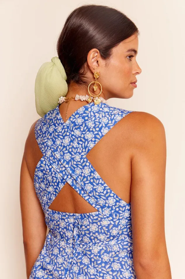 Women RIXO All Clothing Lillianne Cotton Midi Dress Carnation Blue