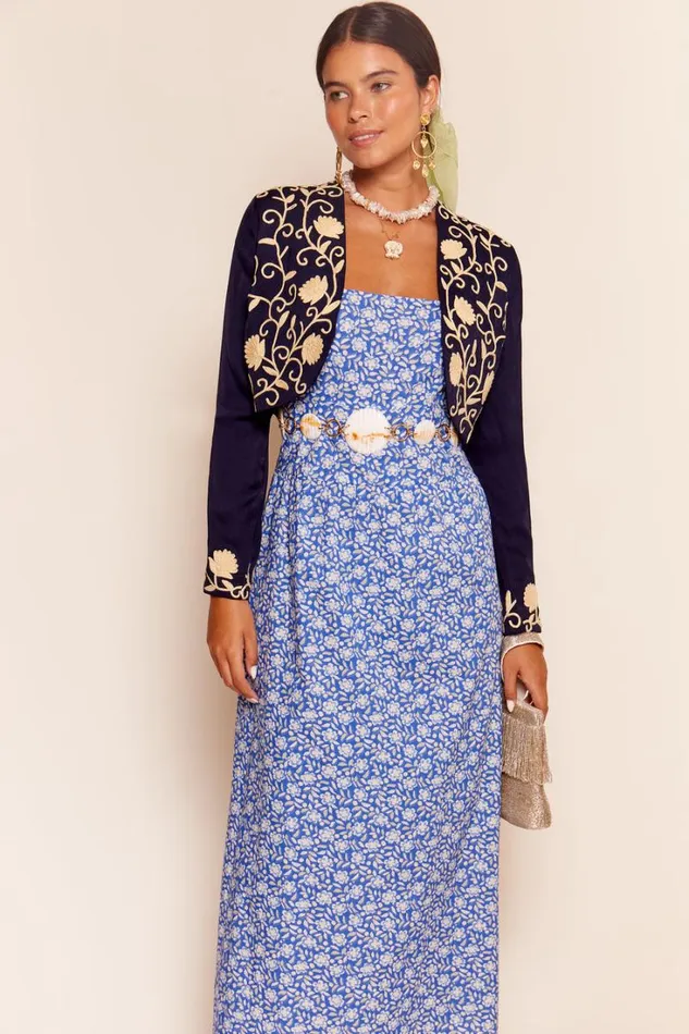 Women RIXO All Clothing Lillianne Cotton Midi Dress Carnation Blue