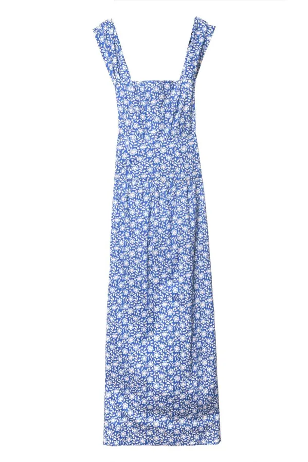 Women RIXO All Clothing Lillianne Cotton Midi Dress Carnation Blue