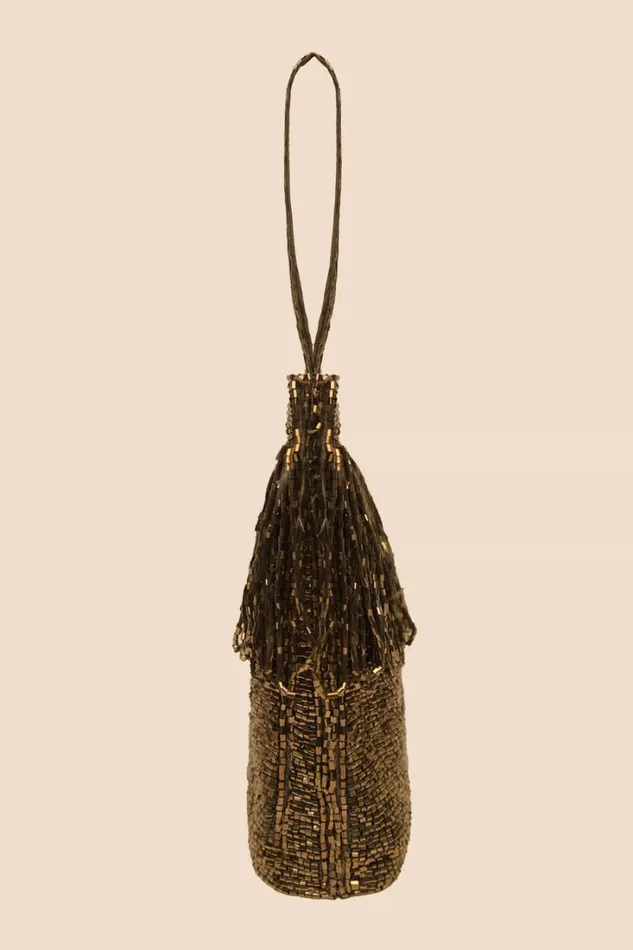Women RIXO All Occasion Zenni Beaded Bucket Bag Gold