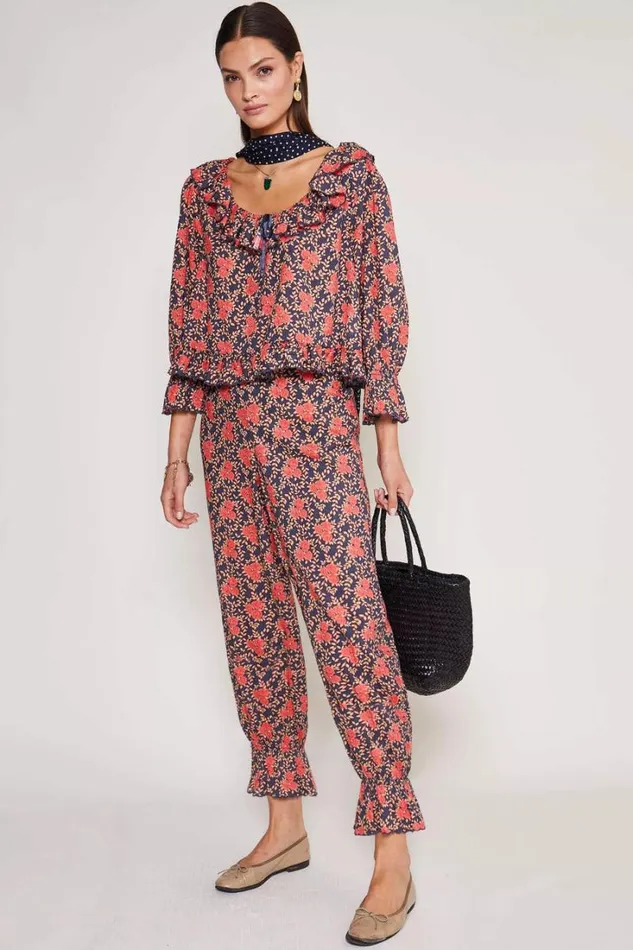 Women RIXO Last Chance Bobbie Cotton Pyjamas Rennie Rose Blue