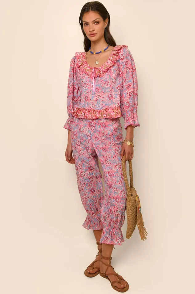 Women RIXO Last Chance Bobbie Cotton Pyjamas Sarasa Pink Mix