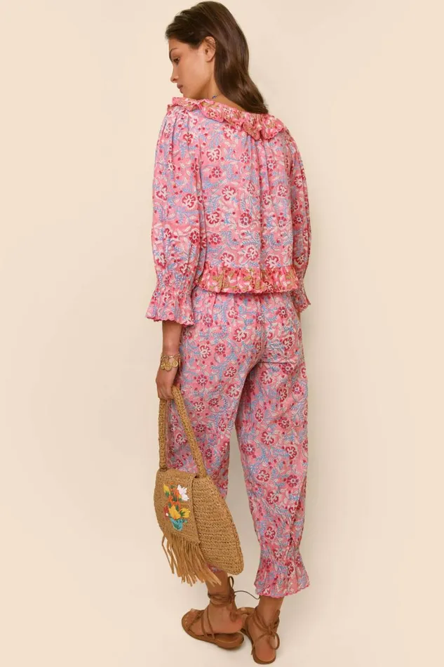 Women RIXO Last Chance Bobbie Cotton Pyjamas Sarasa Pink Mix