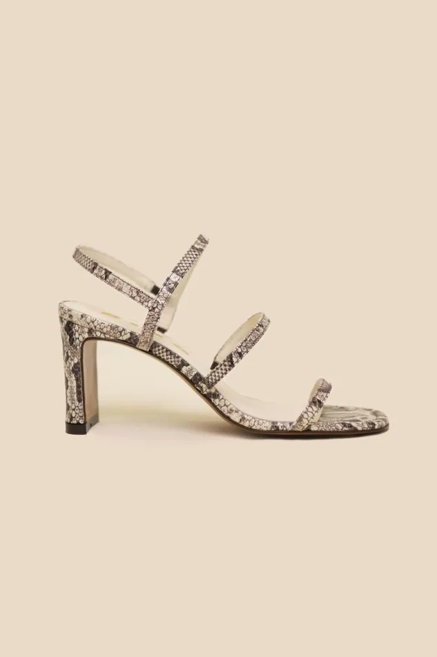Women RIXO Shoes Ciervo Leather Sandals Snakeskin