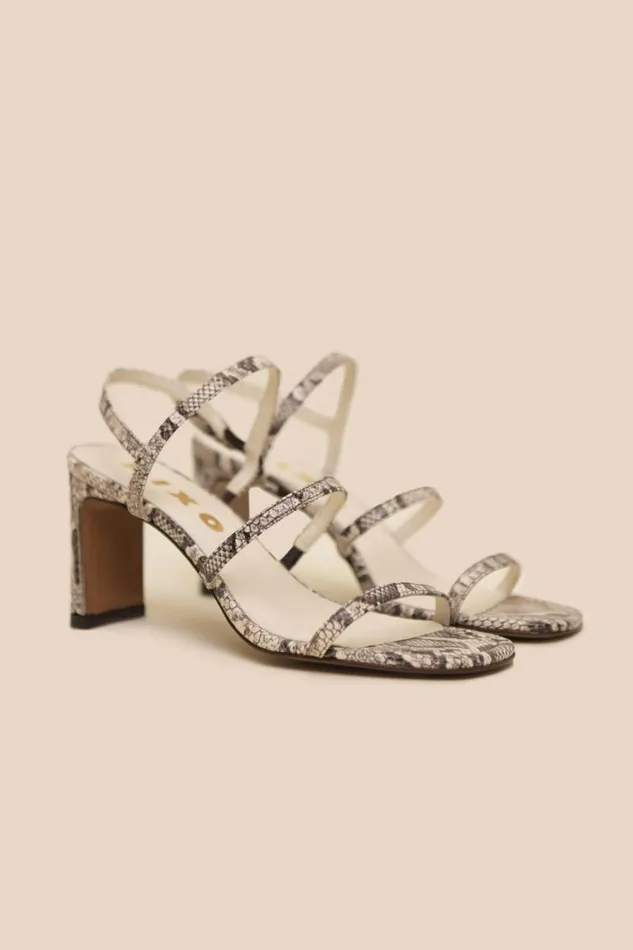 Women RIXO Shoes Ciervo Leather Sandals Snakeskin
