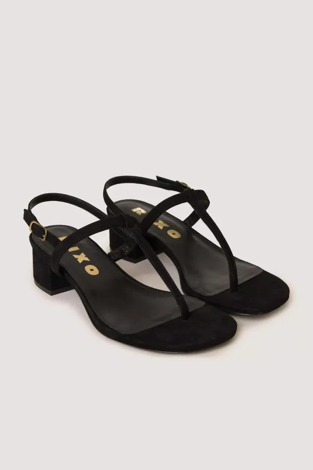 Women RIXO Shoes Mads Suede Sandals Black