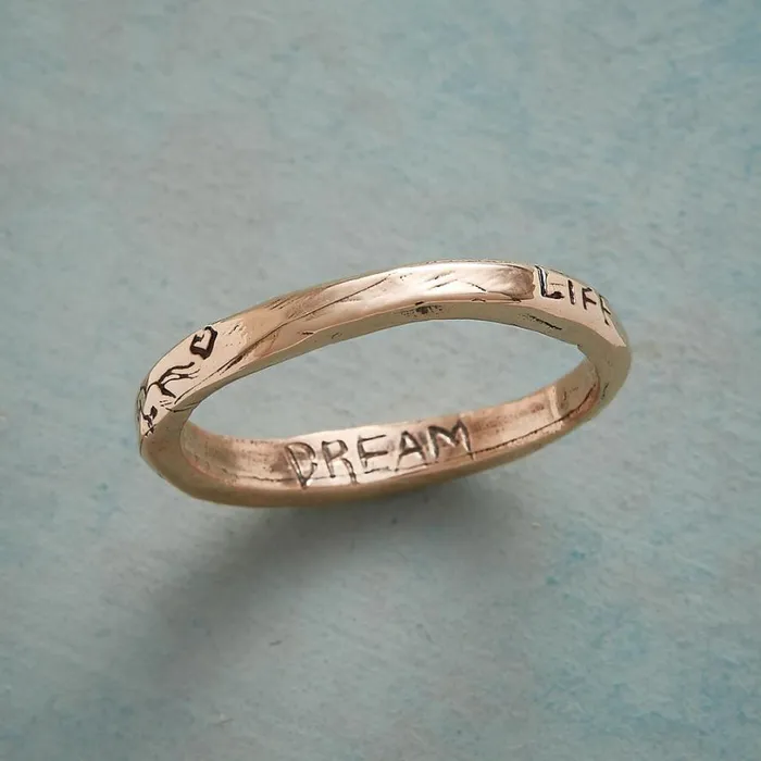 Women Rose Gold Life Peace Dream Ring Sundance Catalog Rings
