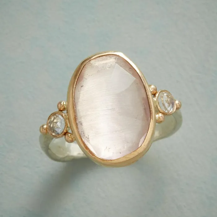 Women Rose Quartz Shimmer Ring Sundance Catalog Rings