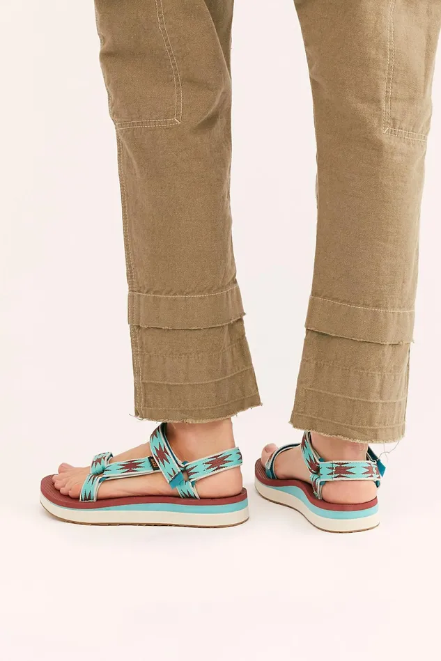 Women Sandals Free People Midform Universal Printed Teva Sandals Halcon Waterfall
