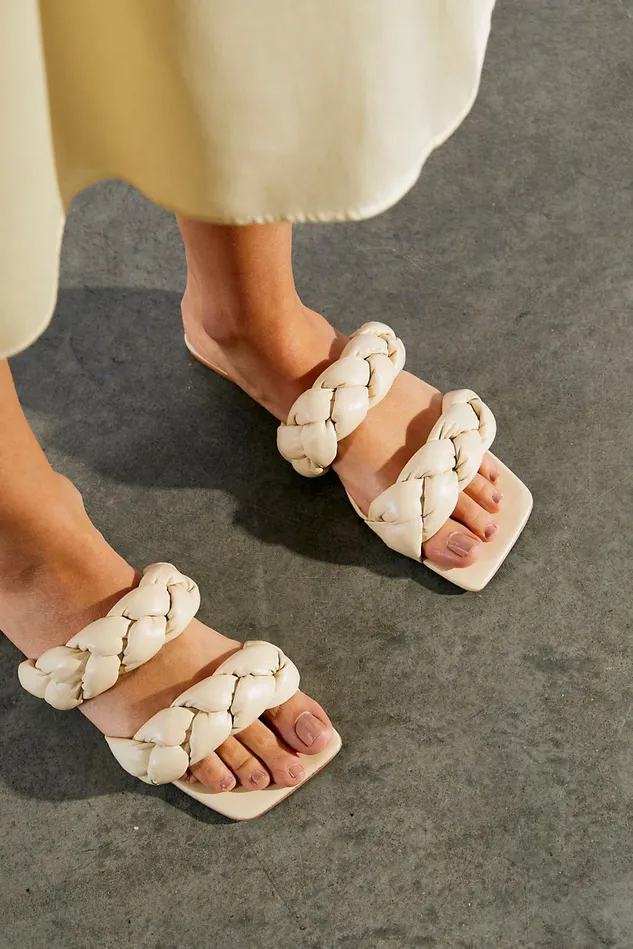 Women Sandals Free People Poppy SlipOn Sandals Cream
