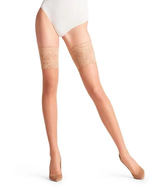Women Seidenglatt 15 DEN Women Stay Ups Powder FALKE Thigh Highs
