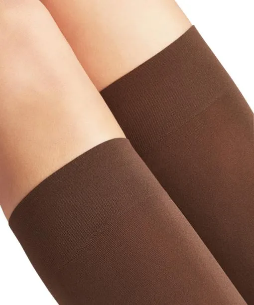 Women Seidenglatt 40 DEN Women Kneehigh Socks Coffee FALKE Fullyfashioned Stockings