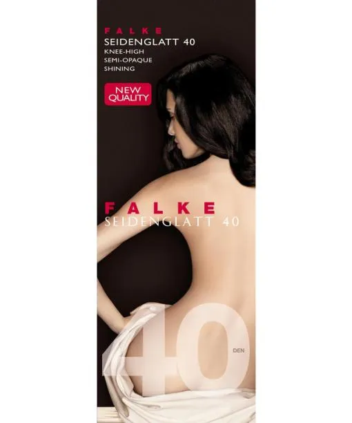 Women Seidenglatt 40 DEN Women Kneehigh Socks Coffee FALKE Fullyfashioned Stockings