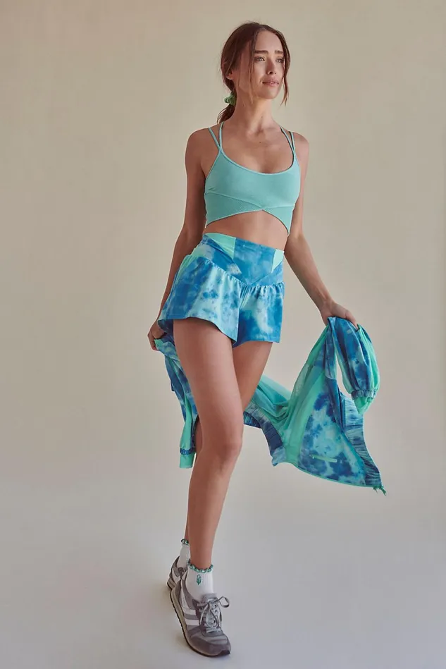 Women Shorts Free People Endless Sunshine Shorts Hot Turquoise Combo