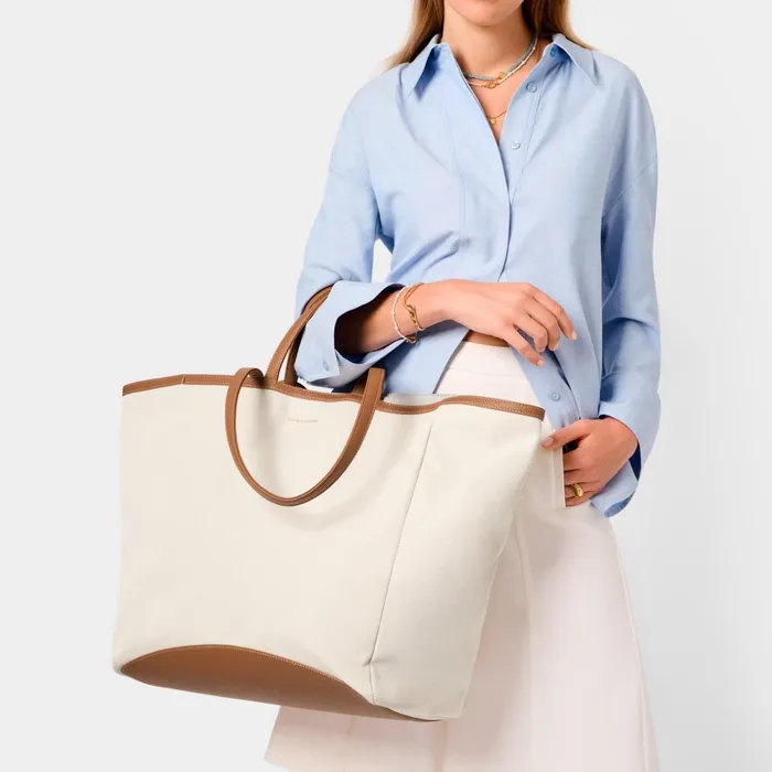Women Shoulder Bags Katie Loxton Siena Canvas Oversized Tote Bag In Cognac