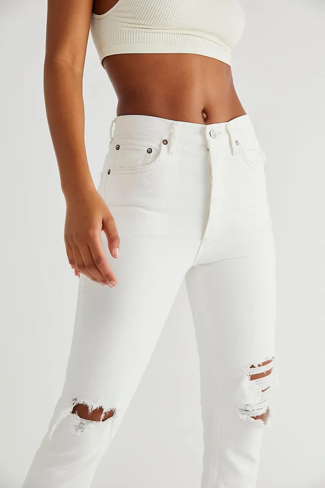 Women Skinny Jeans Free People AGOLDE Riley Jeans Veil