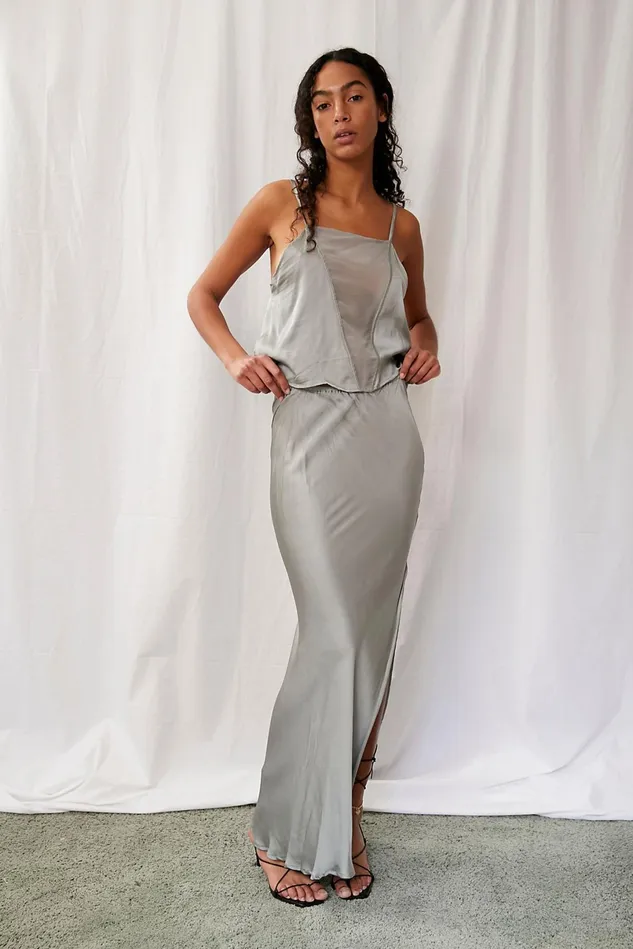 Women Skirts Free People Mist Solid Bias Maxi Set Dusk