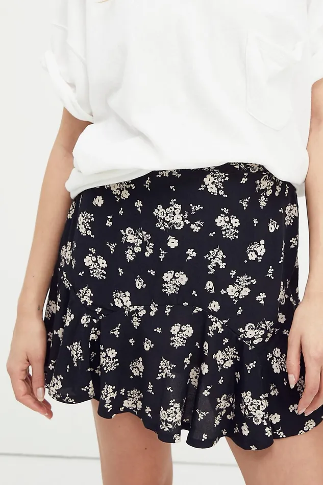 Women Skirts Free People Ryanne Mini Skirt Black Bouquets