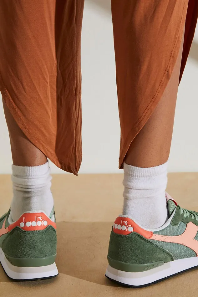 Women Sneakers Free People Diadora Camaro Sneakers Green Basil Peach Pearl