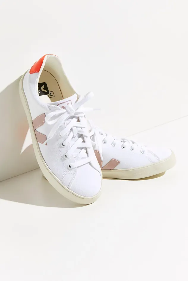 Women Sneakers Free People Veja Canvas Esplar Sneakers White Babe Orange Fluo Women Sneakers Free People Veja Canvas Esplar Sneakers White Babe Orange Fluo