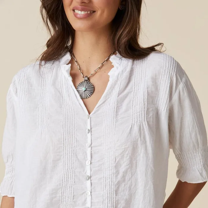 Women Sofia Pintuck Shirt Black Sundance Catalog Tops