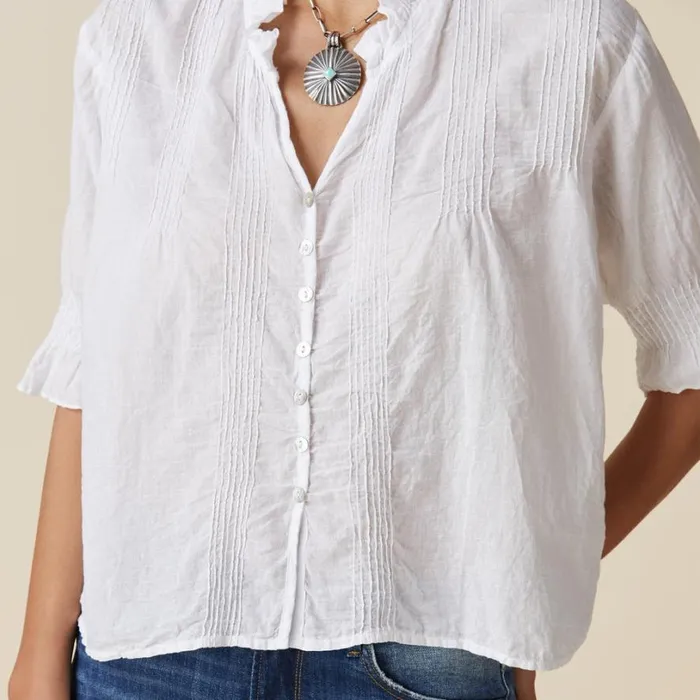 Women Sofia Pintuck Shirt Black Sundance Catalog Tops