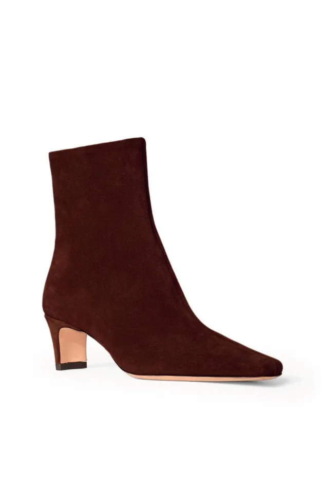 Women STAUD Boots WALLY ANKLE BOOT MAHOGANY SUEDE