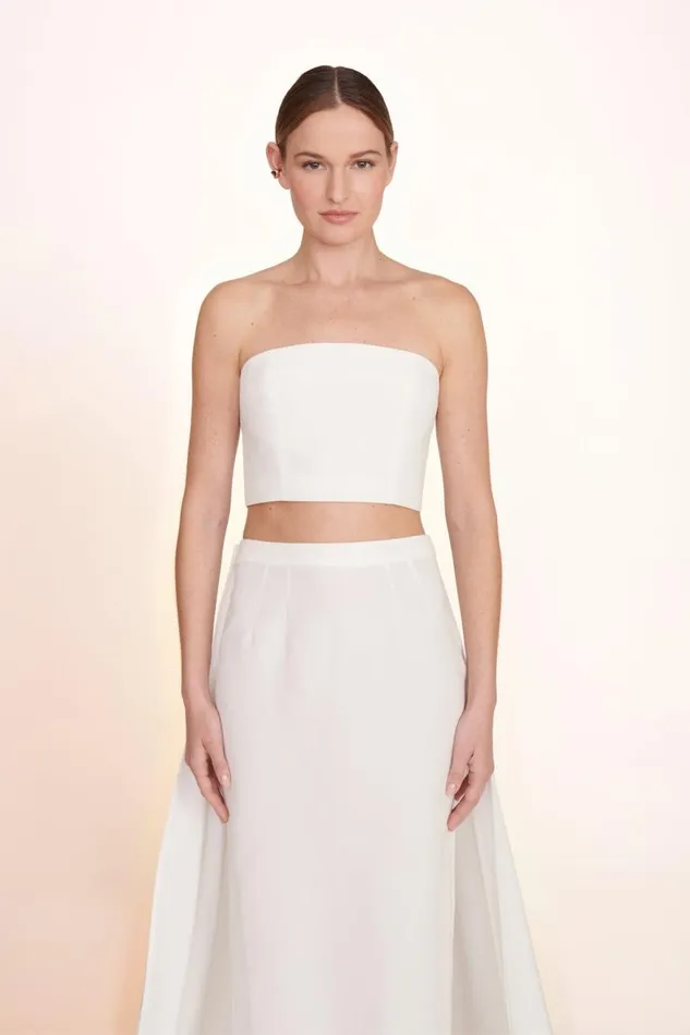 Women STAUD Bridal Dresses NYLA TOP WHITE