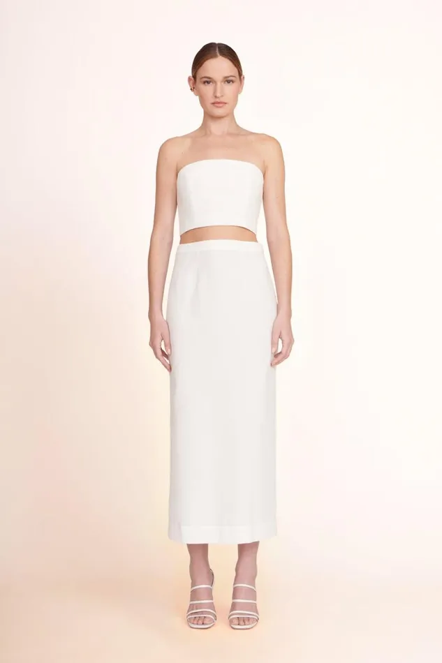 Women STAUD Bridal Dresses NYLA TOP WHITE